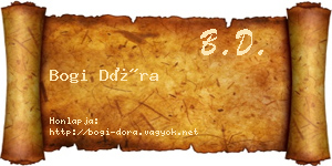 Bogi Dóra névjegykártya
